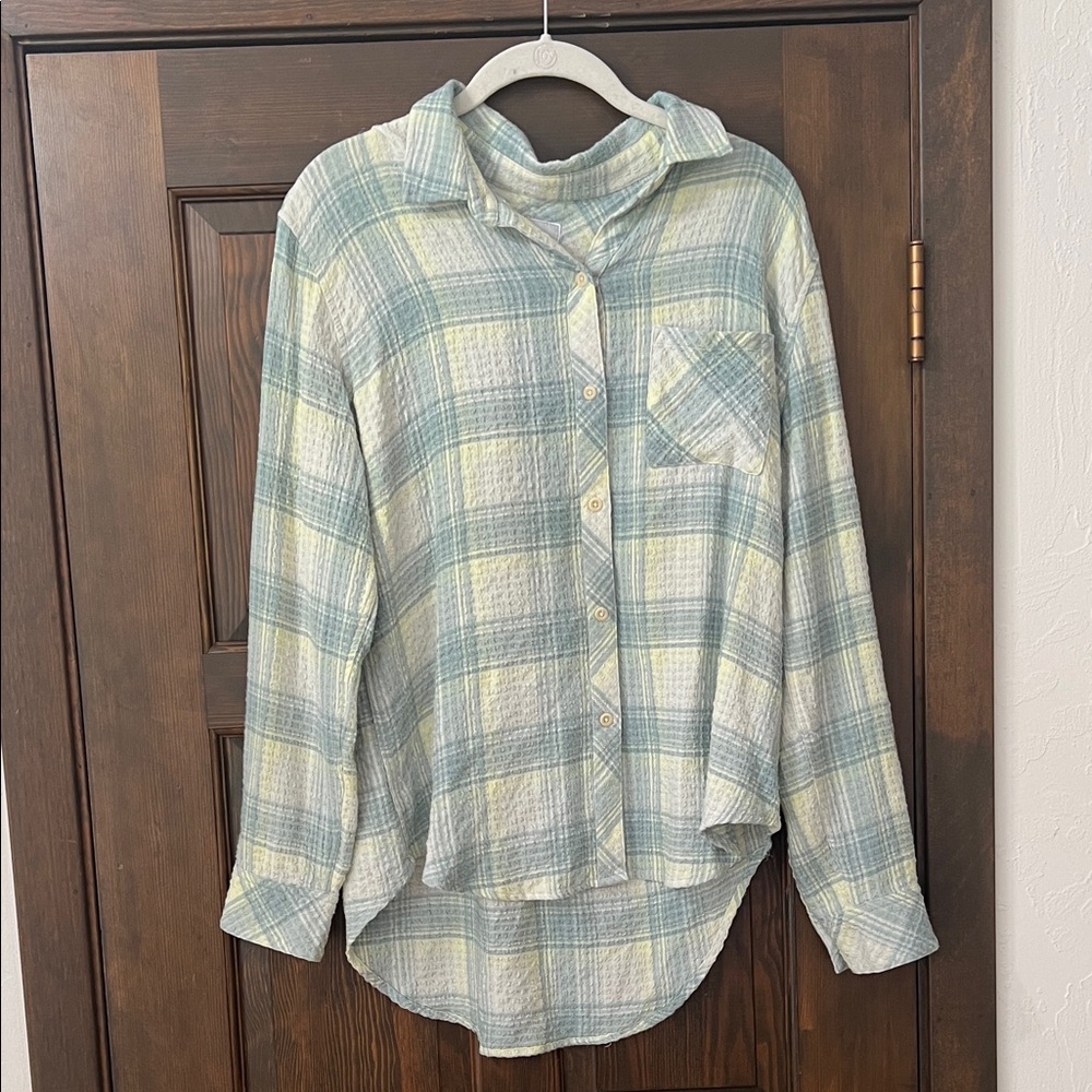 Rails Light Blue Cream Plaid Shirt